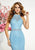 Panoply - 14855 Rhinestone Studded High Halter Long Gown In Blue