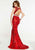 Panoply - 14861 Two Piece Sequined Evening Dress In Red