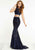 Panoply - 14861 Two Piece Sequined Evening Dress In Blue