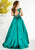 Panoply - 14865 Off-Shoulder Jeweled Bodice Overskirt Ballgown In Green