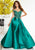 Panoply - 14865 Off-Shoulder Jeweled Bodice Overskirt Ballgown In Green