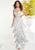 Panoply - 14866 Beaded Fringed Evening Gown In Silver