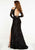 Panoply - 14868 Cold Shoulder Long Sleeve Sequined Gown In Black