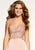 Panoply - 14869 Rhinestone Embellished Slit Evening Dress In Pink