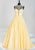 Panoply - 14870 Embellished High Neck Pleated Gown In Yellow