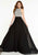 Panoply - Bejeweled High Jewel Chiffon A-Line Gown 14873 In Black