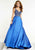 Panoply - 14875 Beaded Sweetheart Mikado Gown In Blue