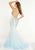 Panoply - 14876 Crystal Beaded Halter Mermaid Gown In Blue