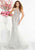 Panoply - 14876 Crystal Beaded Halter Mermaid Gown In Neutral