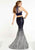 Panoply - 14877 Strappy Two Piece Halter Dress In Blue and Silver