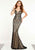 Panoply - 14879 Metallic Appliqued Fitted Evening Dress In Black