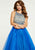 Panoply - 14880 Ombre Beaded Sleeveless Evening Gown In Blue and Multi-Color
