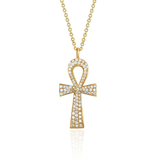 Logan Hollowell - Eternal Ankh Full Pavé Necklace In Gold
