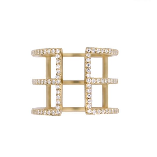 Rachael Ryen -  Pave Cage Ring  - Gold