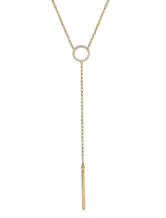 Rachael Ryen -  Pave Circle Lariat Necklace