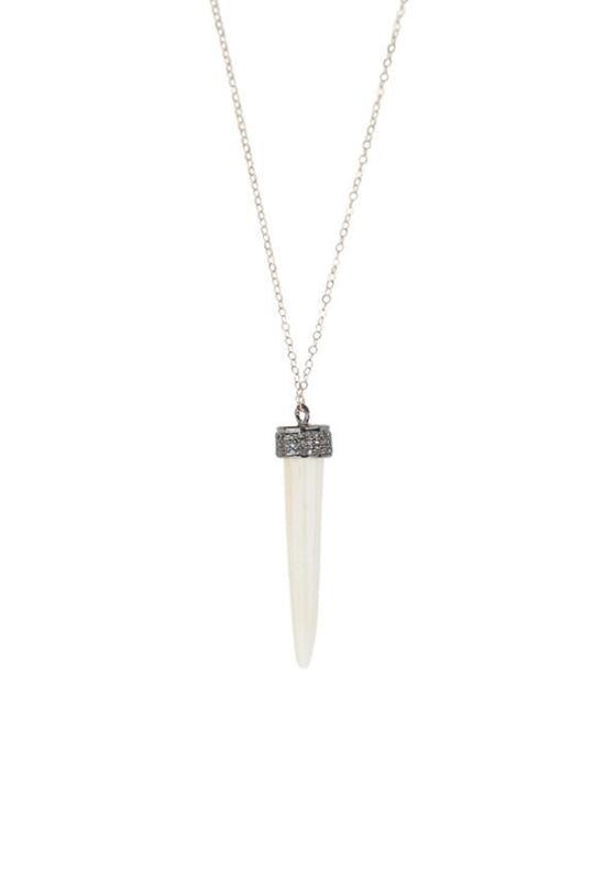 Pave Diamond Horn Necklace