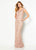 Cameron Blake - 219680W Illusion Scoop Fitted Evening Dress In Pink