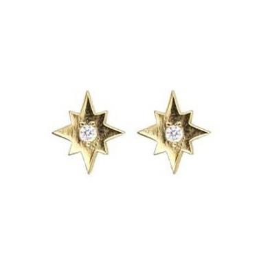 Gold Starburst Stud Earring