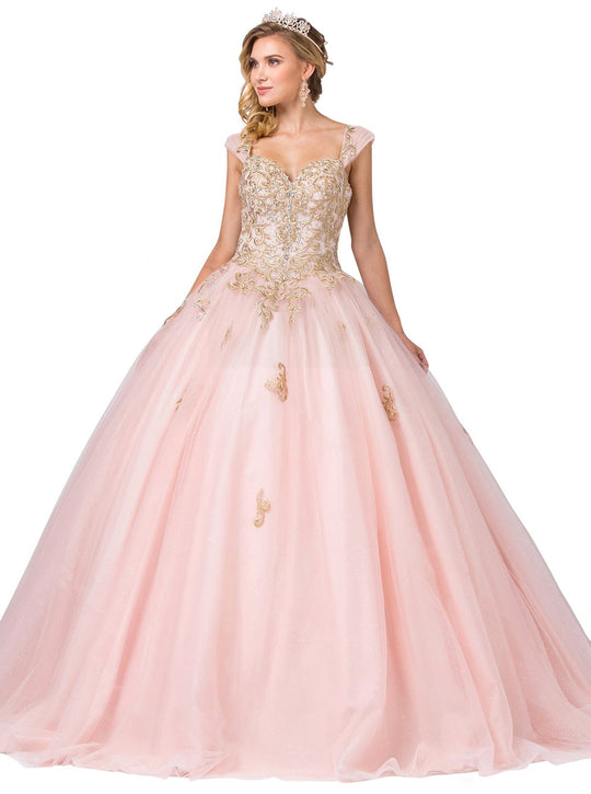 Dancing Queen - 1381 Embellished Sweetheart Ballgown With Lace Up Back In Pink