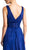 Plunging V-Neck Shirr-Ornate A-Line Evening Gown
