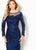 Cameron Blake - 219686 Lace Illusion Bateau Evening Gown In Blue