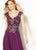 Cameron Blake - 219689 Floral Appliqued V-Neck A-Line Dress In Purple