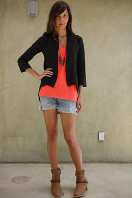 Goddis - Presley Sheer-Back Cardi In Asphalt M/L