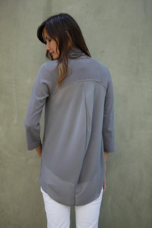 GODDIS - PRESLEY SHEER-BACK CARDI IN IRON M/L