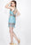 Primavera Couture - 1941 Two Piece Beaded Fringe Short Dress In Blue