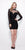 Primavera Couture - 1306 Sequined Long Sleeves Cocktail Dress  in Black