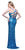 Primavera Couture - 9863 Bedazzled V-neck Sheath Dress  in Blue