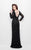 Primavera Couture - 1971 Embellished Long Beaded V-Neck Evening Dress In Black
