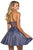Sherri Hill - 52971 Short Strapless Glitter Knit A Line Dress In Blue and Silver