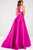 V Neck Mikado Prom Ballgown with Pleated Skirt JVN47530