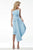 Jovani - 65040 Bow Accent Strapless Knee Length Cocktail Dress In Blue