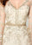 Montage by Mon Cheri - 219986W Embroidered Bell Sleeve Sheath Dress In Nude