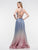 Colors Dress - 2165 Halter Neck Metallic Knit A-line Gown in Blue and Pink