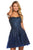 Sherri Hill - 53099 Beaded Lace Short Tulle A-line Dress In Blue