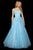 Sherri Hill - 53116 Floral Lace Appliqued Lace-up Back Ballgown In Blue