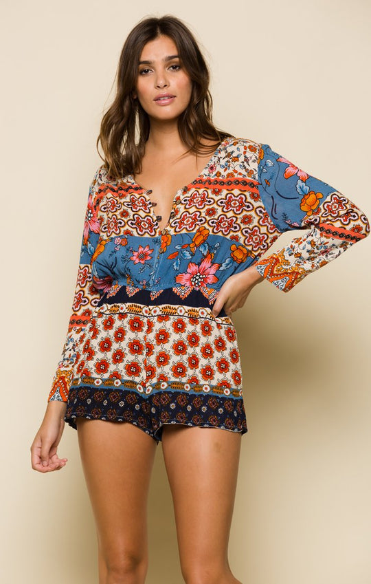 SUN DAZE BUTTON UP ROMPER