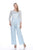 Soulmates - 1604 Soutache Asymmetrical Tunic Pants Set in Blue