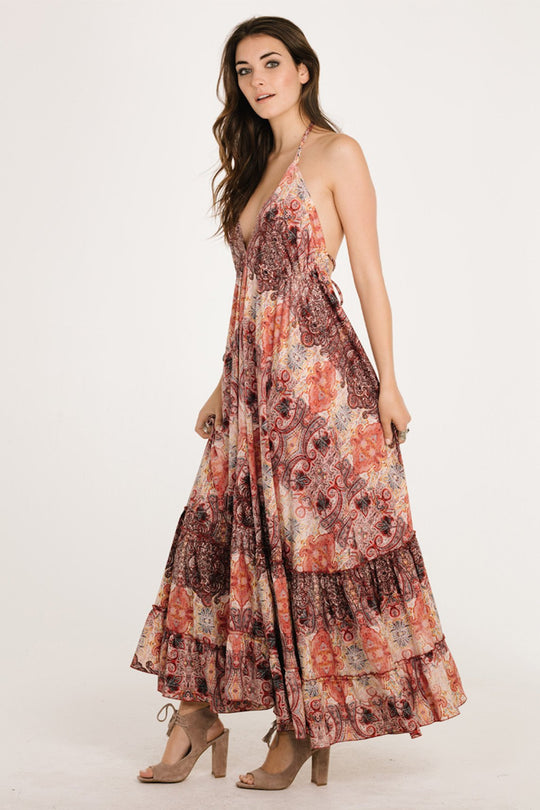PINK SAND HALTER MAXI