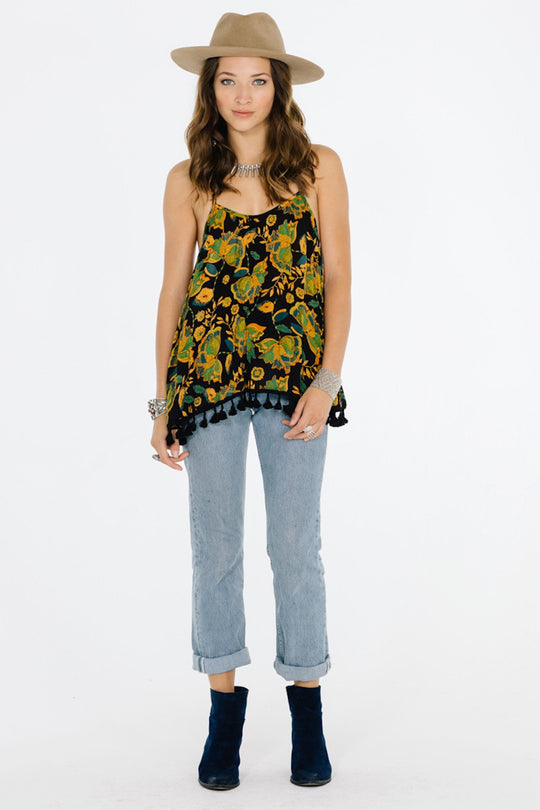 TROPICAL PARADISE TASSEL TANK