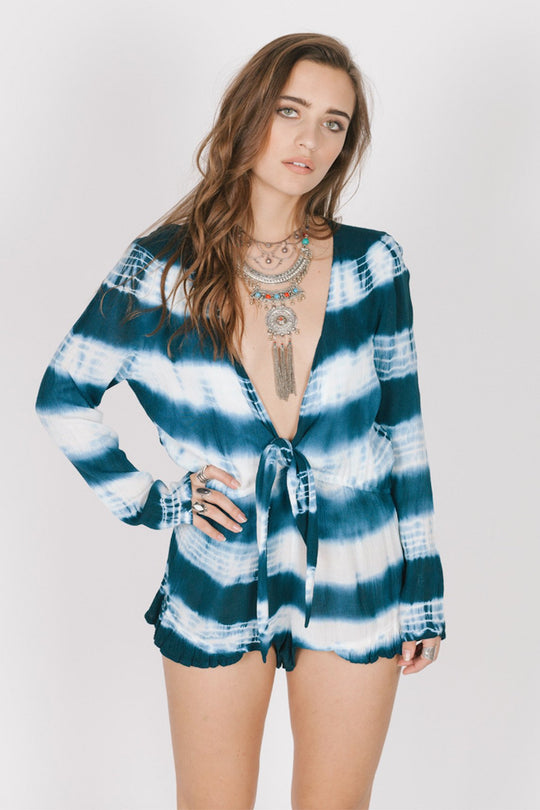 CARIBBEAN BREEZE TIE ROMPER
