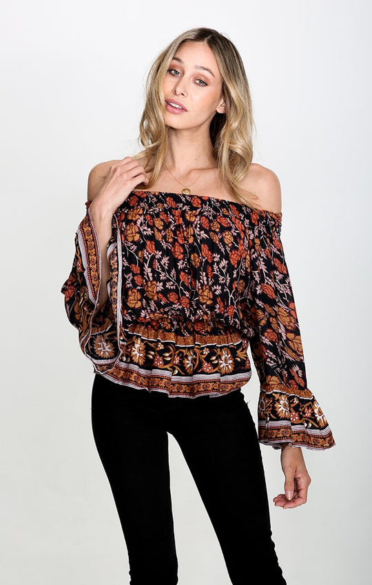 NOSTALGIC BLISS OFF SHOULDER TOP