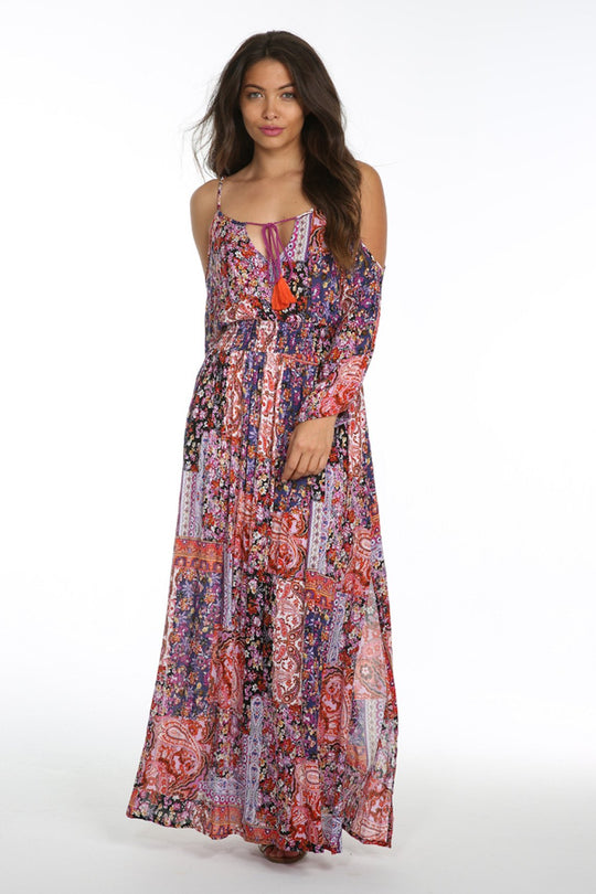 SUNSET VISTA COLD SHOULDER MAXI