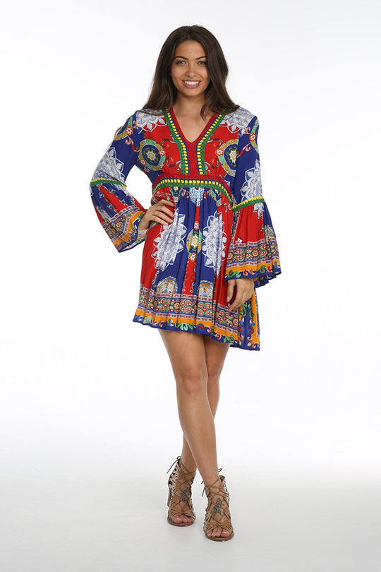 FIESTA DE PLAYA LONG SLEEVE TUNIC