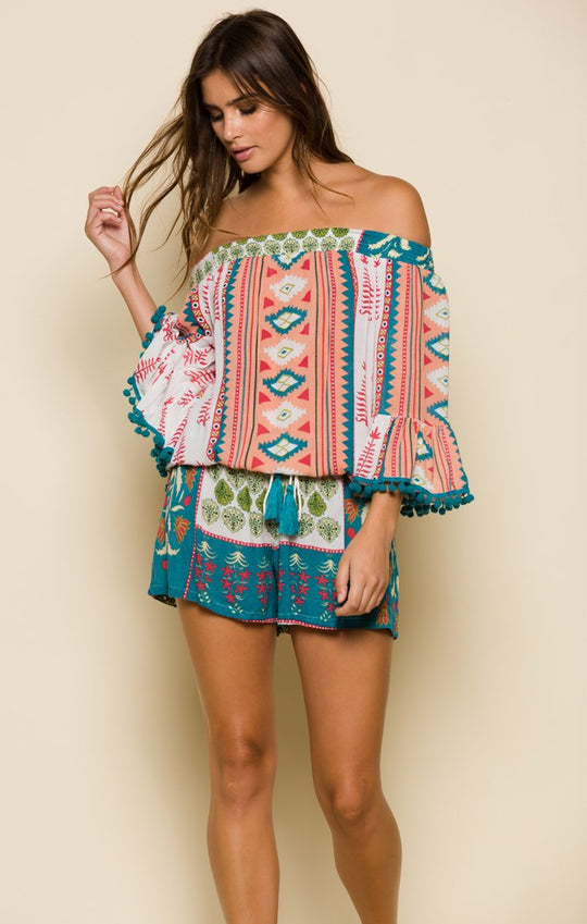 ALBUQUERQUE NIGHTS POM-POM ROMPER
