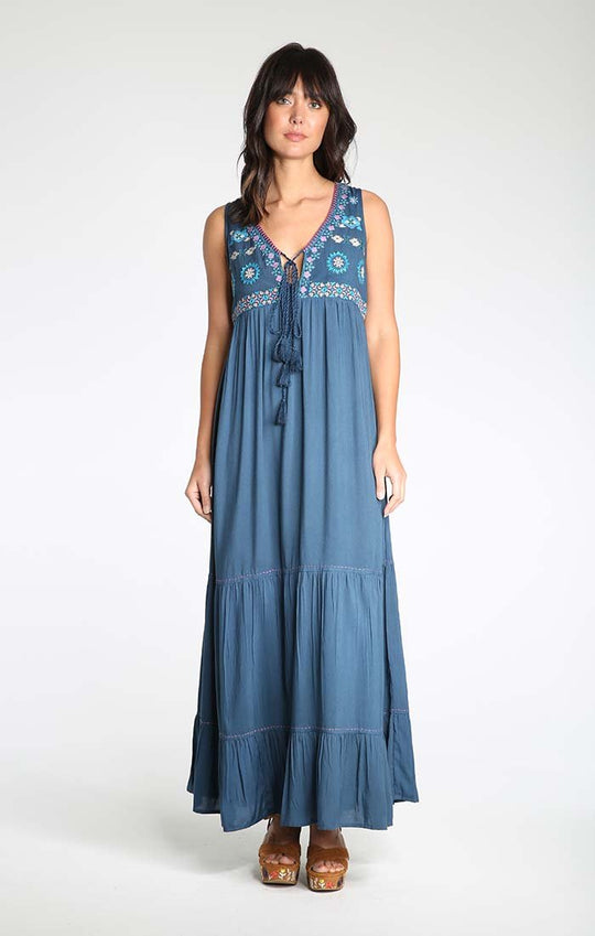 SINGING MY BLUES MAXI DRESS