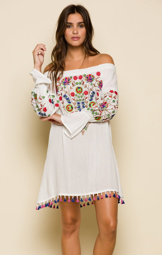 WILD FLOWER OFF SHOULDER DRESS